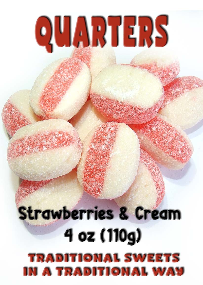 Vending label for Strawberries and Cream - Single Bags 4 oz (110g).